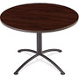 Iceberg iLand Round Hospitality Table - Round Top - 1.13 inch; Table Top Thickness x 42 inch; Table Top Diameter - 29 inch; Height - Assembly Required - Laminated, Mahogany - Particleboard