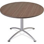 Iceberg iLand Round Hospitality Table - Round Top - 1.13 inch; Table Top Thickness x 42 inch; Table Top Diameter - 29 inch; Height - Assembly Required - Laminated, Teak - Particleboard
