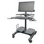 Kantek Sit & Stand Mobile Workstation Table, 48 1/2 inch;H x 27 1/2 inch;W x 25 inch;D, Black