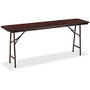 Lorell Mahogany Folding Banquet Table - Rectangle Top - 60 inch; Table Top Width x 18 inch; Table Top Depth x 0.62 inch; Table Top Thickness