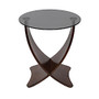 LumiSource Criss Cross End Table, 22 inch;H x 19 inch;W x 19 inch;D, Brown/Smoke