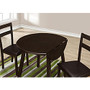 Monarch Specialties 3-Piece Dining Set, With Slat-Back Chairs, Cappuccino