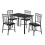 Monarch Specialties Metal 5-Piece Dining Set, Black