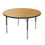 Office Stor Plus Round Activity Table, 48 inch;H x 48 inch;W x 1 1/8 inch;D, Oak Top, Chrome/Black Base