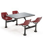 OFM Cluster Table And 4-Chair Set, 29 inch;H x 65 inch;W x 48 inch;D, Maroon/Stainless Steel