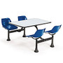 OFM Cluster Table And 4-Chair Set, 29 inch;H x 71 inch;W x 48 inch;D, Blue/Nebula