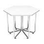 OFM Hex Series Table, 16 3/4 inch;H x 22 3/4 inch;W x 20 inch;D, White/Chrome