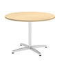 Bush Business Furniture Conference Table Kit, Round, Metal X Base, 42 inch;W, Natural Maple, Standard Delivery