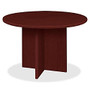 Lorell Prominence 79000 Series Mahogany Round Conference Table - Round Top - 1 inch; Table Top Thickness x 42 inch; Table Top Diameter - 29 inch; Height - Mahogany, Melamine - Particleboard