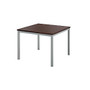 Basyx by HON; Laminate And Tubular Steel Frame Occasional End Table, 17 1/2 inch;H x 23 5/8 inch;W x 23 5/8 inch;D, Brown/Silver