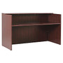 Lorell Essentials Series Mahogany Reception Desk - Top, 35.4 inch; x 70.9 inch; x 42.5 inch; Desk - Material: Wood - Finish: Mahogany Laminate