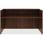 Lorell Reception Desk - 14.9 inch; x 29.5 inch; x 66 inch;, Edge - Material: Polyvinyl Chloride (PVC) Edge, Metal - Finish: Walnut, Laminate