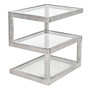 Lumisource 5s Occasional Side Table, Square, 21 1/4 inch;H x 16 inch;W x 20 3/4 inch;D, Clear/Stainless Steel