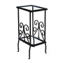 Monarch Specialties 2-Tier Accent Table, Rectangle, 30 inch;H x 16 inch;W x 12 inch;D, Clear/Black