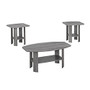 Monarch Specialties 3-Piece Table Set, Rectangle, Gray Sonoma Oak