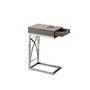 Monarch Specialties Accent/Snack Table, Rectangle, 24 inch;H x 16 inch;W x 10 inch;D, Dark Taupe/Chrome
