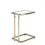Monarch Specialties Adjustable Accent Table, Rectangle, 24 inch;H x 18 inch;W x 12 inch;D, Glossy White/Chrome