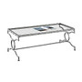 Monarch Specialties Glass Coffee Table, Rectangular, 18 inch;H x 48 inch;W x 22 inch;D, Clear/Satin Silver