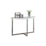 Monarch Specialties Half-Moon Console Table, Crescent, 32 inch;H x 48 inch;W x 16 inch;D, White/Chrome