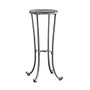 Monarch Specialties Plant Accent Table, Round, 28 inch;H x 12 inch;W x 12 inch;D, Clear/Silver