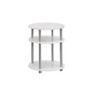 Monarch Specialties Round Accent Table, 23 inch;H x 19 inch;W x 19 inch;D, White/Silver