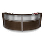 OFM Double-Marque Reception Station With Plexi, 45 1/2 inch;H x 118 3/4 inch;W x 48 1/2 inch;D, Walnut