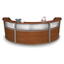 OFM Triple-Marque Reception Station, With Plexi, 45 1/2 inch;H x 142 inch;W x 71 inch;D, Cherry