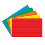 Top Notch Teacher Products; Bright Primary Lined Index Cards, 3 inch; x 5 inch;, Assorted Colors, 75 Cards Per Pack, Case Of 10 Packs