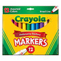 Crayola; Broad Line Markers, Assorted Classic And Bright Colors, Box Of 12