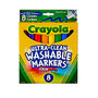 Crayola; Ultra-Clean Washable Color Markers, Broad Tip, Assorted Classic Colors, Box Of 8