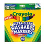 Crayola; Ultra-Clean Washable Markers, Broad Tip, Assorted Classic Colors, Box Of 10
