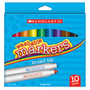 Scholastic Art Markers, Broad Tip, Assorted Colors, Pack Of 10