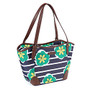 Rachael Ray&trade; Insulated Chelsea Tote, 10 inch; x 15 1/2 inch; x 3 inch;, Black/White With Green Peonies