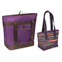 Rachel Ray Polyester Jumbo Chillout Tote And Knotty Tote Combo, Purple/Purple Isa Stripe