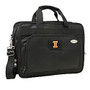 Denco Sports Luggage Expandable Briefcase With 13 inch; Laptop Pocket, Illinois Fighting Illini, Black