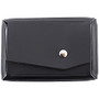 JAM Paper; Leather Business Card Case, Angular Flap, 2 1/2 inch; x 4 inch; x 3/4 inch;, Black