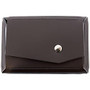 JAM Paper; Leather Business Card Case, Angular Flap, 2 1/2 inch; x 4 inch; x 3/4 inch;, Dark Brown