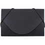 JAM Paper; Plastic Business Card Case With Round Flap, 3 1/2 inch; x 2 1/4 inch; x 1/4 inch;, Black