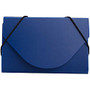 JAM Paper; Plastic Business Card Case With Round Flap, 3 1/2 inch; x 2 1/4 inch; x 1/4 inch;, Blue