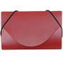 JAM Paper; Plastic Business Card Case With Round Flap, 3 1/2 inch; x 2 1/4 inch; x 1/4 inch;, Red