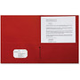 Sparco 2-Pocket Leatherette Portfolio - Letter - 8 1/2 inch; x 11 inch; Sheet Size - 2 Internal Pocket(s) - Leatherette Paper - Red - 25 / Box