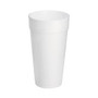 Dart; Insulated Foam Drinking Cups, White, 20 Oz, White, Pack Of 500