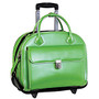 McKlein Glen Ellyn Italian Leather Briefcase With Front Key Lock, Green