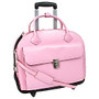 McKlein Glen Ellyn Italian Leather Briefcase With Front Key Lock, Pink