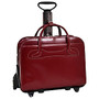 McKlein Willow Brook Italian Leather Detachable-Wheeled Briefcase, Red