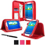 roocase Executive Carrying Case (Portfolio) for 7 inch; Tablet, ID Card, Business Card, Stylus, Pen - Red