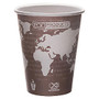 Eco-Products World Art Hot Beverage Cups, 8 Oz, Maroon, Carton Of 1000