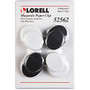 Lorell Plastic Cap Magnetic Paper Clips - Round - 4 / Pack - Black, White