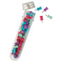 Office Wagon; Brand Test Tube Round Push Pins, 1/2 inch;, Assorted Colors, Pack Of 60