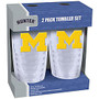 Hunter NCAA Slimline Tumblers, 16 Oz, Michigan Wolverines, Clear, Pack Of 2